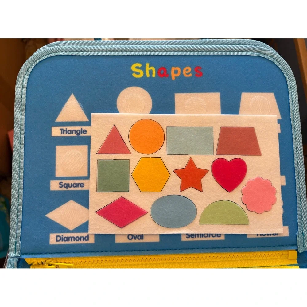 Dinosaur‎ Busy Board Toddler Sensory Activity Felt Travel Toy Blue